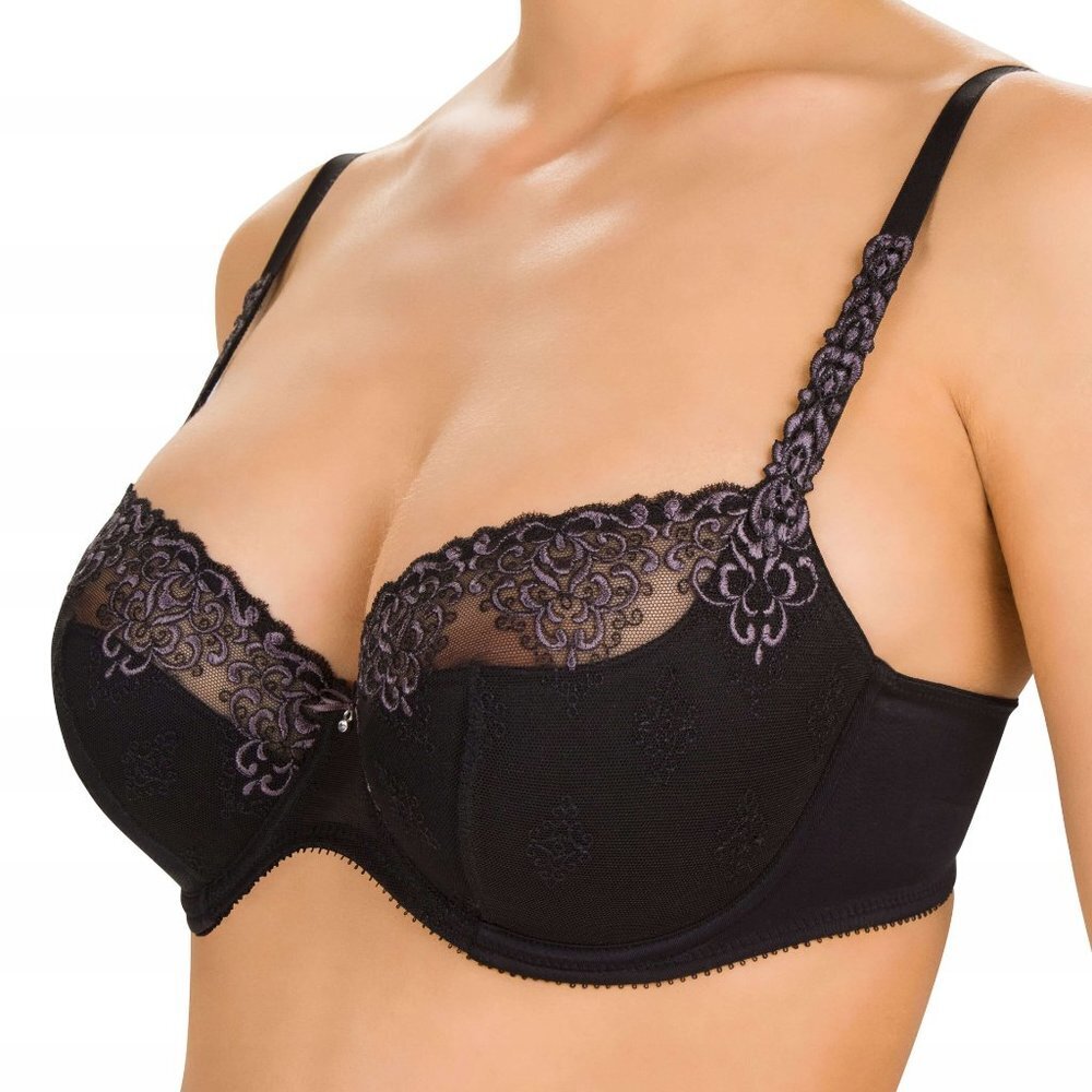 NWT Conturelle By Felina Gorgeous Tiffany Underwire Bra Size 36D in Black